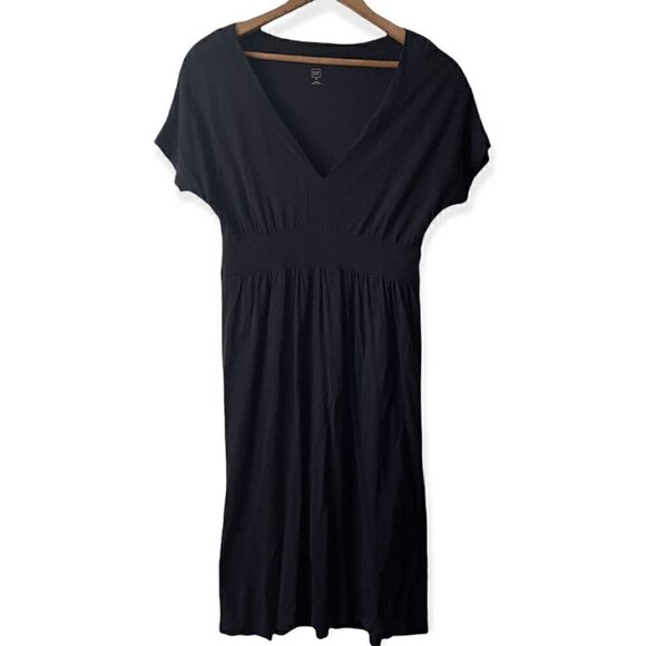 Y2K Gap Black Dolman Short Sleeve Dress Women’s S CASUAL DARK ACADEMIA GRUNGE - Picture 1 of 7